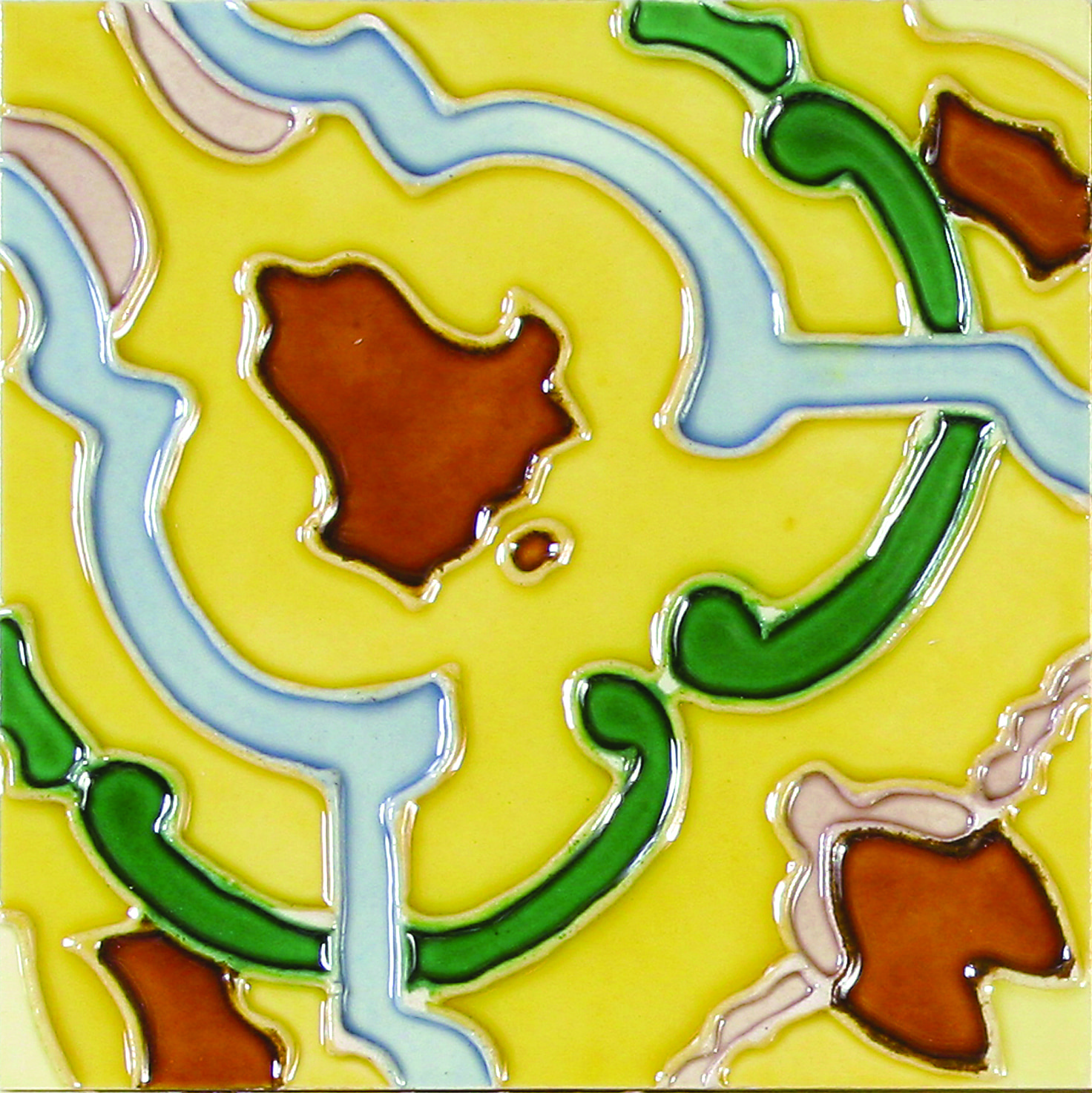 Hand-Painted Ceramic Glazed Wall Tile in Durazno Hand-Painted Ceramic Glazed Wall Tile in Durazno 0