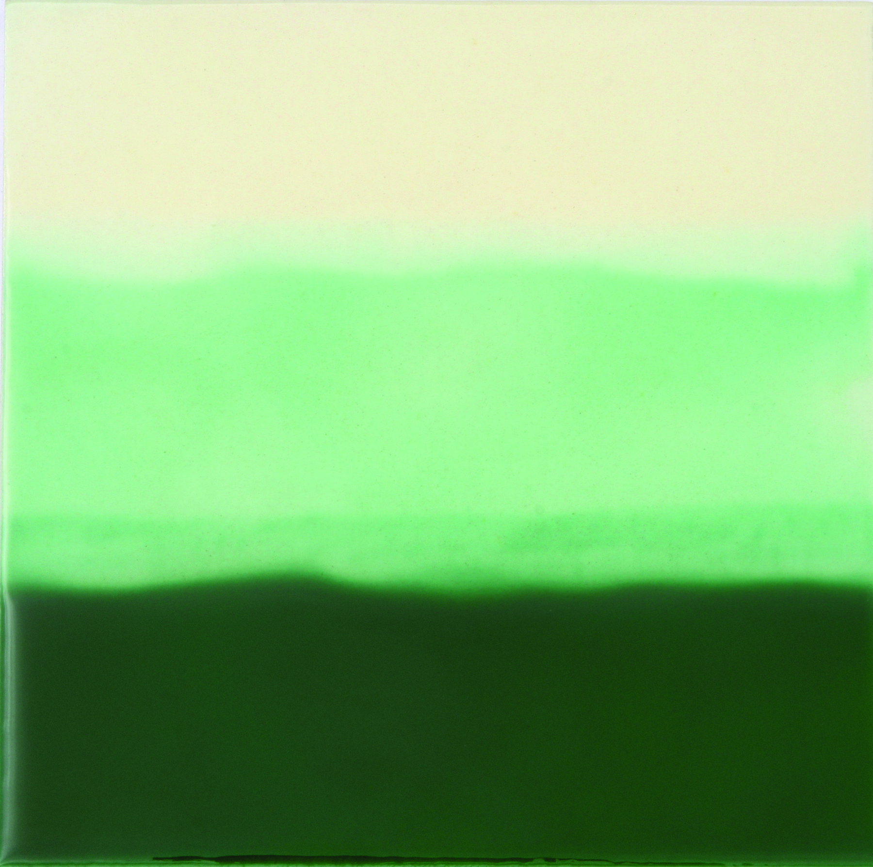 Green Hand-Painted Ceramic Glazed Wall Tile in Tri-Color 0