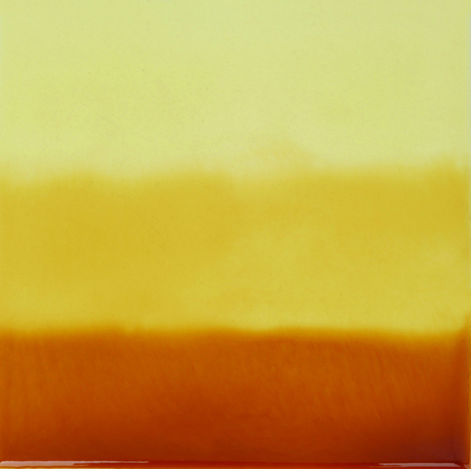 Yellow Hand-Painted Ceramic Glazed Wall Tile in Tri-Color 0