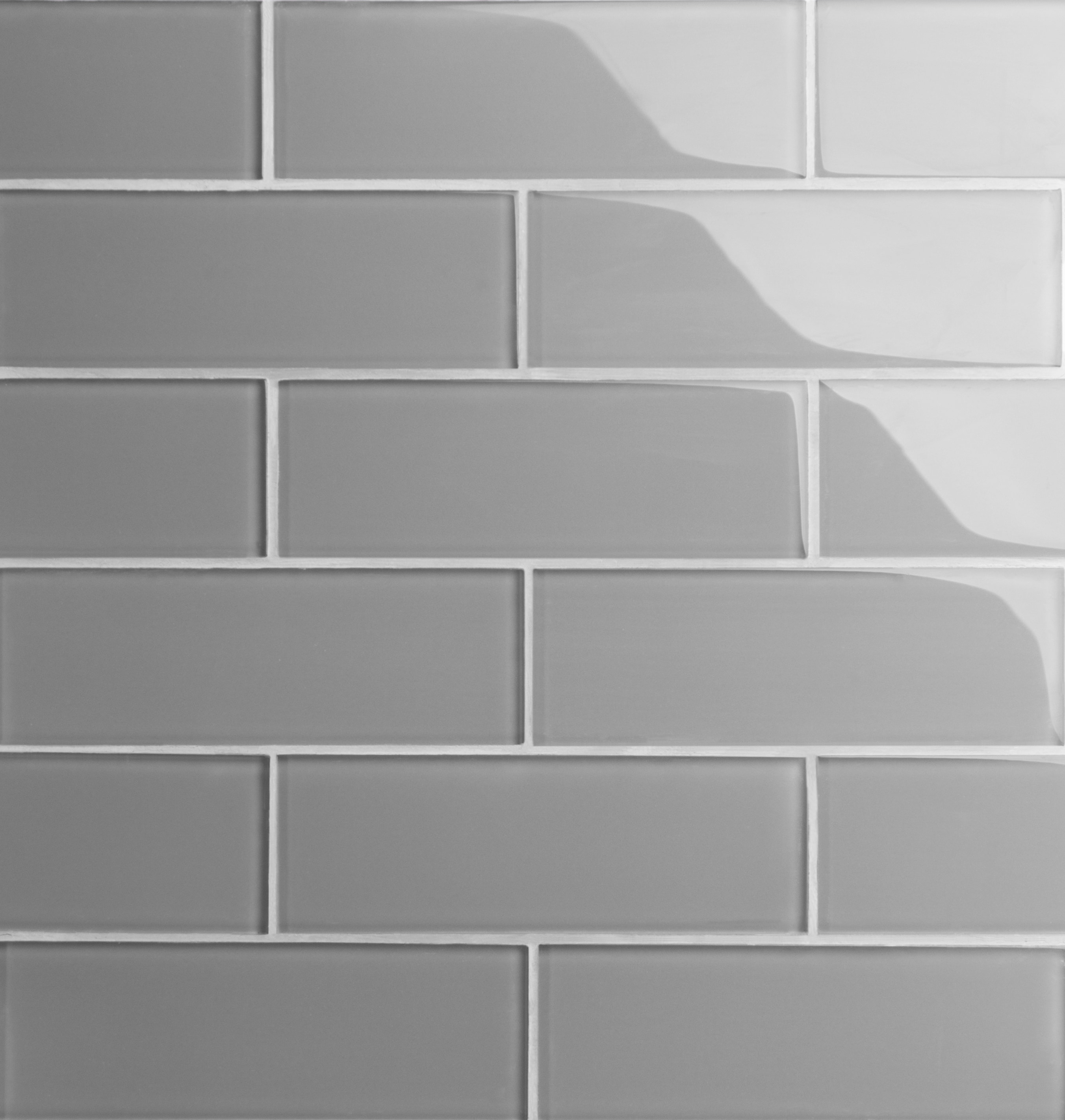 Glass Subway Tile / 3 x 9 x 0.31 inches / Glossy Individual 3" x 9" Glass Subway Tile in Dark Gray 0