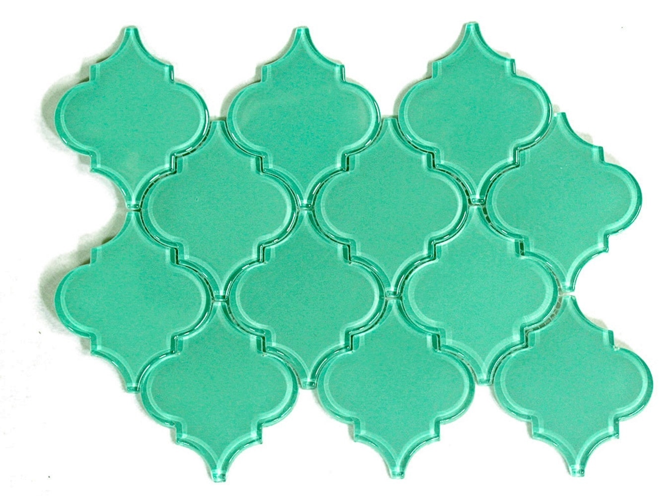 Glass Mosaic / 12 x 12 x 0.31 inches / Glossy Lantern Glass Mosaic Tile In Light Teal 0