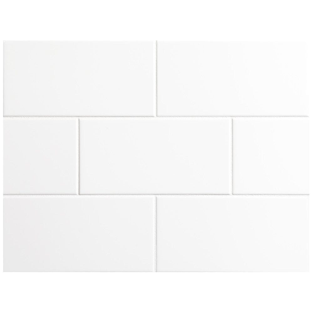 Ceramic Subway Tile / 4 x 8 x 0.25 inches / Glossy 4" X 8" Ceramic Tile In Bright Glossy White 0