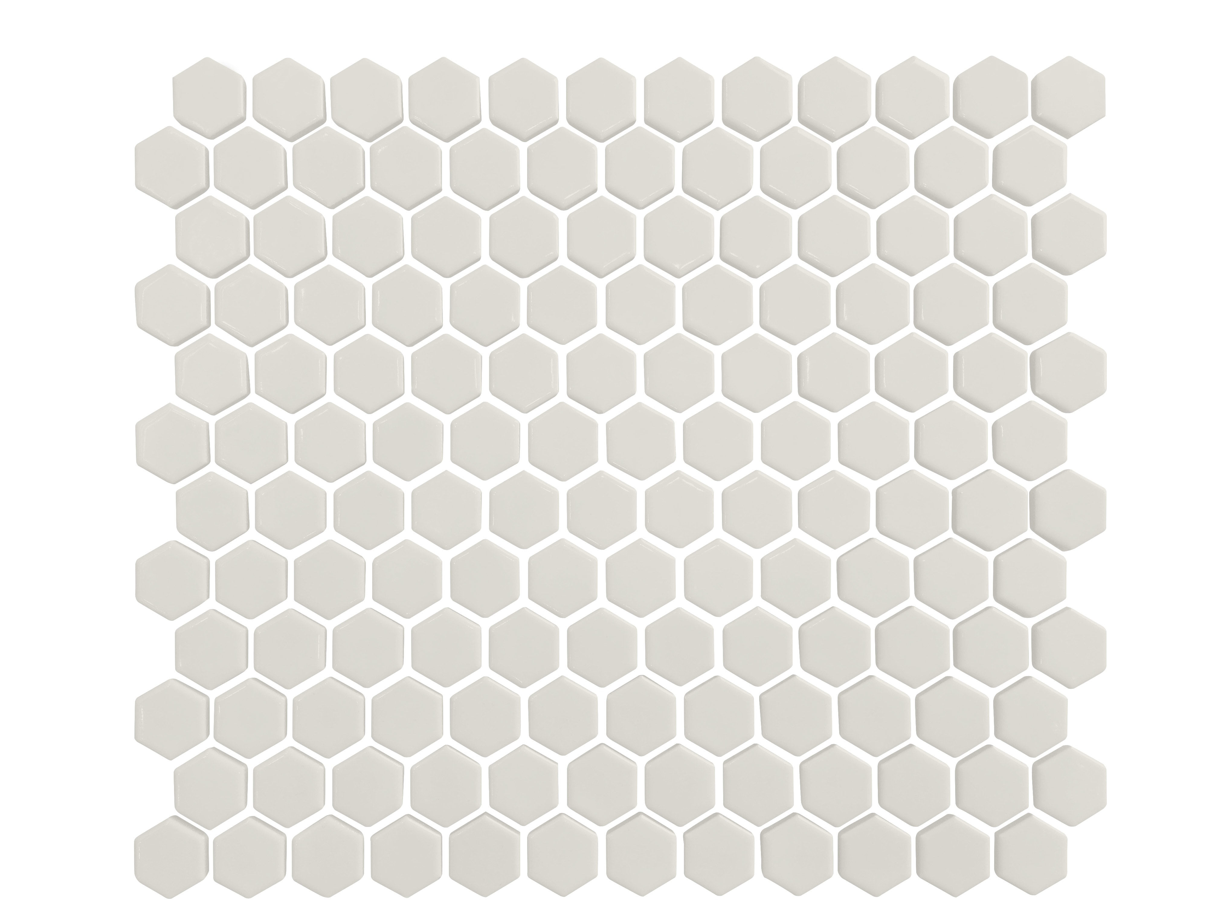 11.75 x 10.25 x 0.2 inches / Glossy Retro 1" Hexagon Porcelain Glossy Wall Tile in White 0