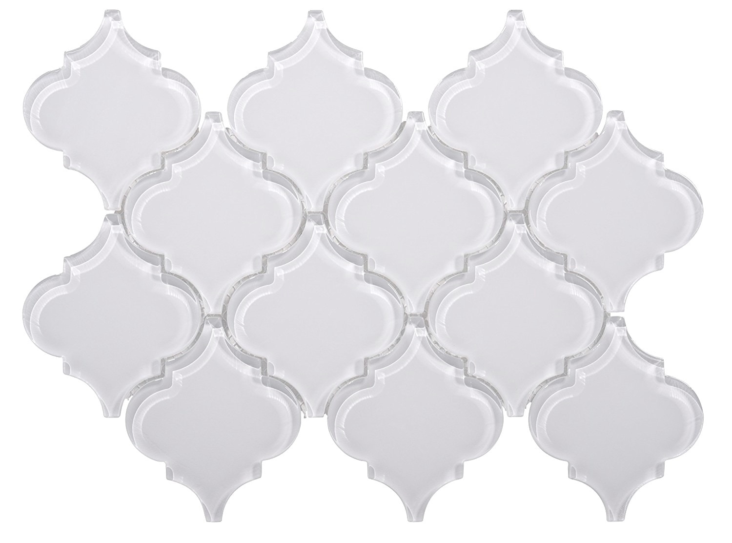 Glass Mosaic / 12 x 12 x 0.31 inches / Glossy Lantern Glass Mosaic Tile In White 0