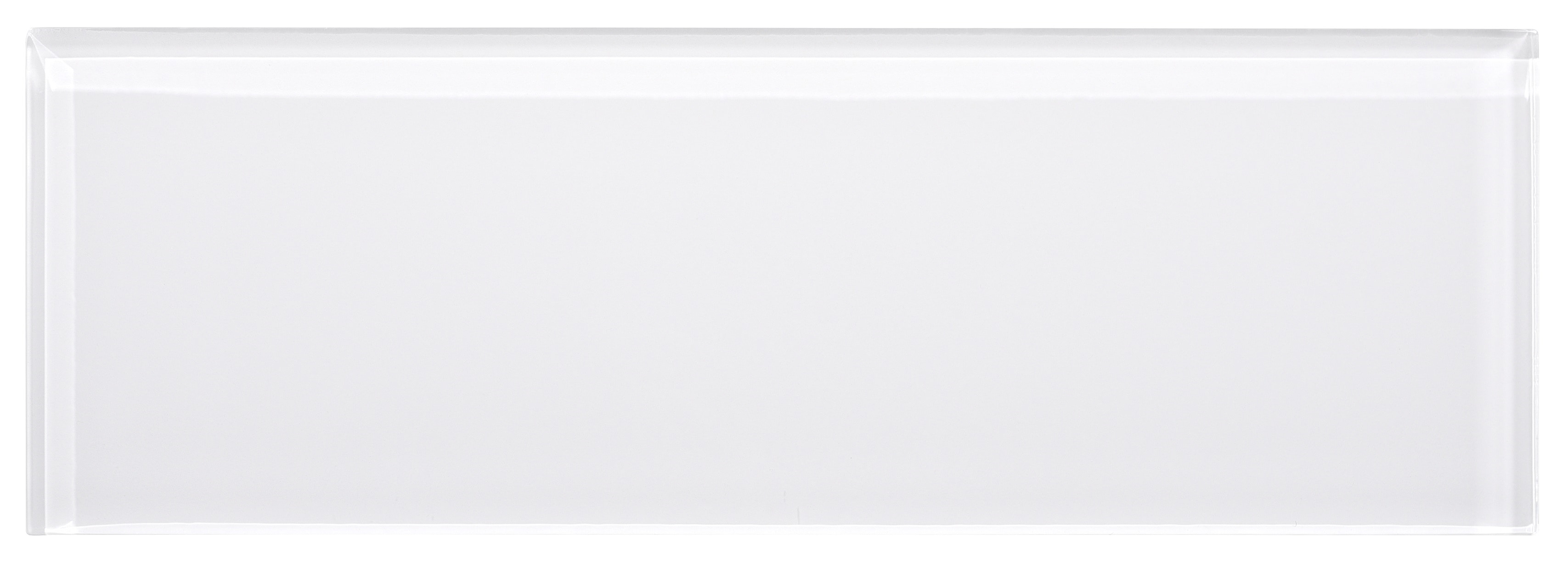 Glass Subway Tile / 4 x 12 x 0.31 inches / Glossy Individual 4" X 12" Glass Subway Tile In White 0