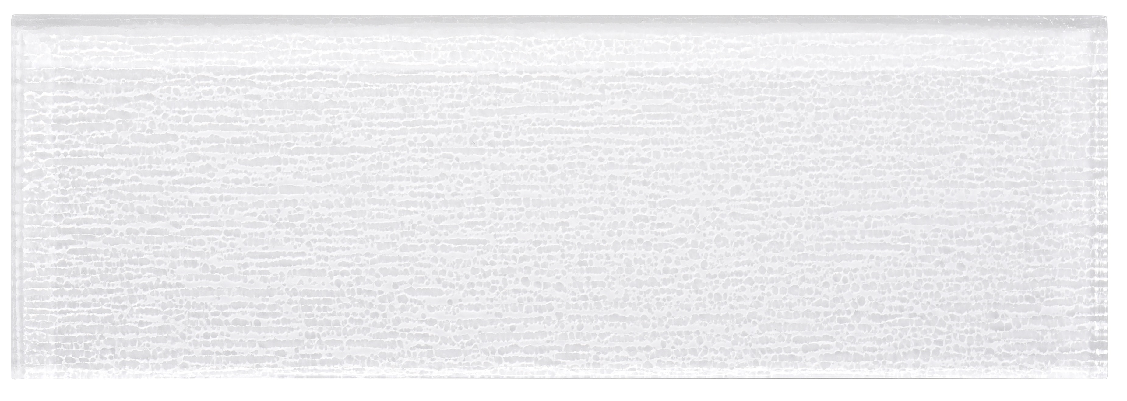 Glass Subway Tile / 4 x 12 x 0.31 inches / Glossy Textured Individual 4" X 12" Glass Subway Tile In White 0