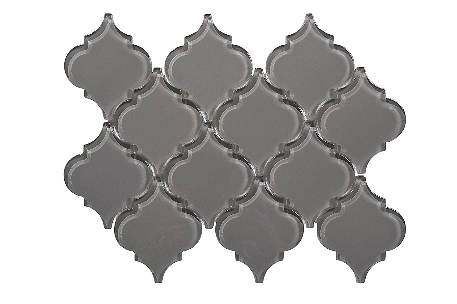 Glass Mosaic / 12 x 12 x 0.31 inches / Glossy Lantern Glass Mosaic Tile In Dark Gray 0
