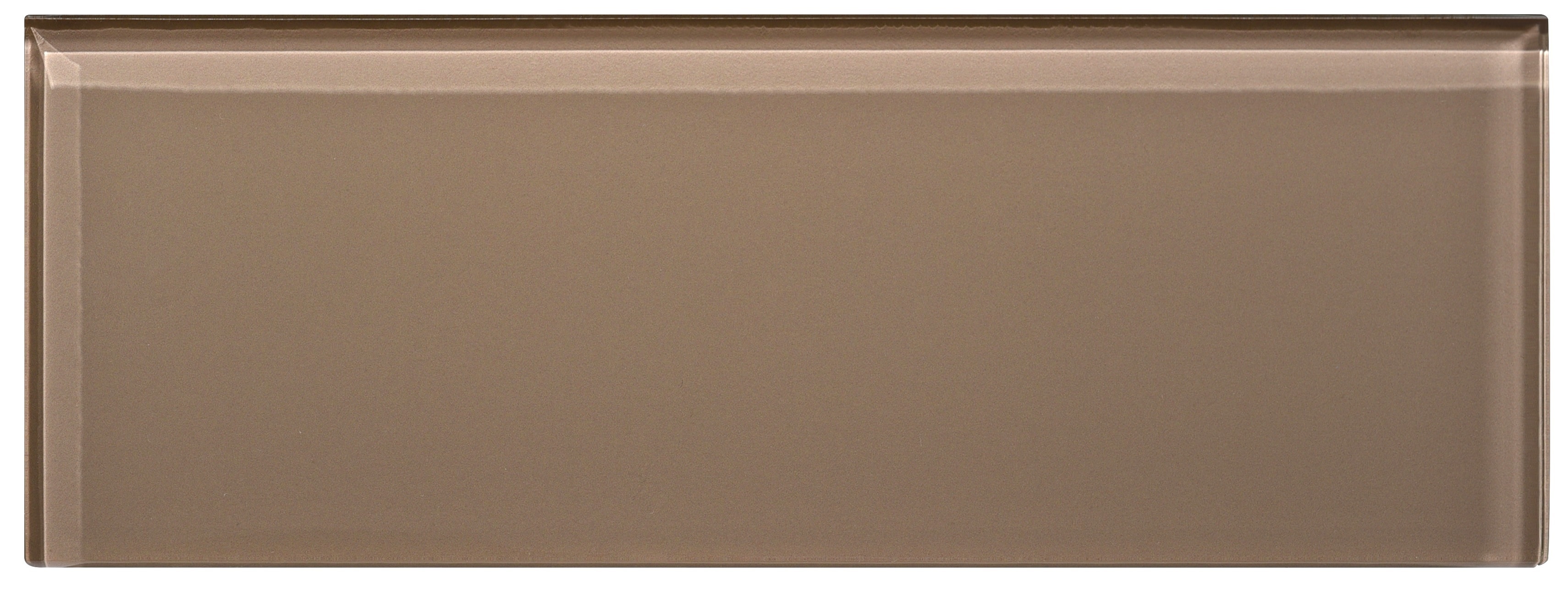 Glass Subway Tile / 4 x 12 x 0.31 inches / Glossy Individual 4" X 12" Glass Subway Tile In Beige 0