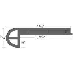 Vinyl Moldings - Metro Collection - Dry Wood - Dry Wood / Flush Stair Nose / 94"x 4-5/16"x 15/16" Vinyl Moldings - Metro Collection - Dry Wood - Dry Wood / Flush Stair Nose / 94"x 4-5/16"x 15/16"