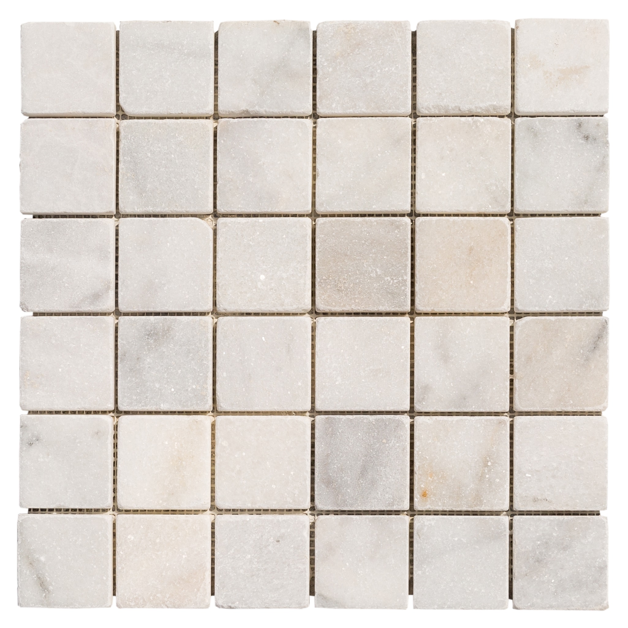 Marble-Turkish Carrara / 2"x2" / Tumbled Izmir Marble Mosaic - Carrara Series 0