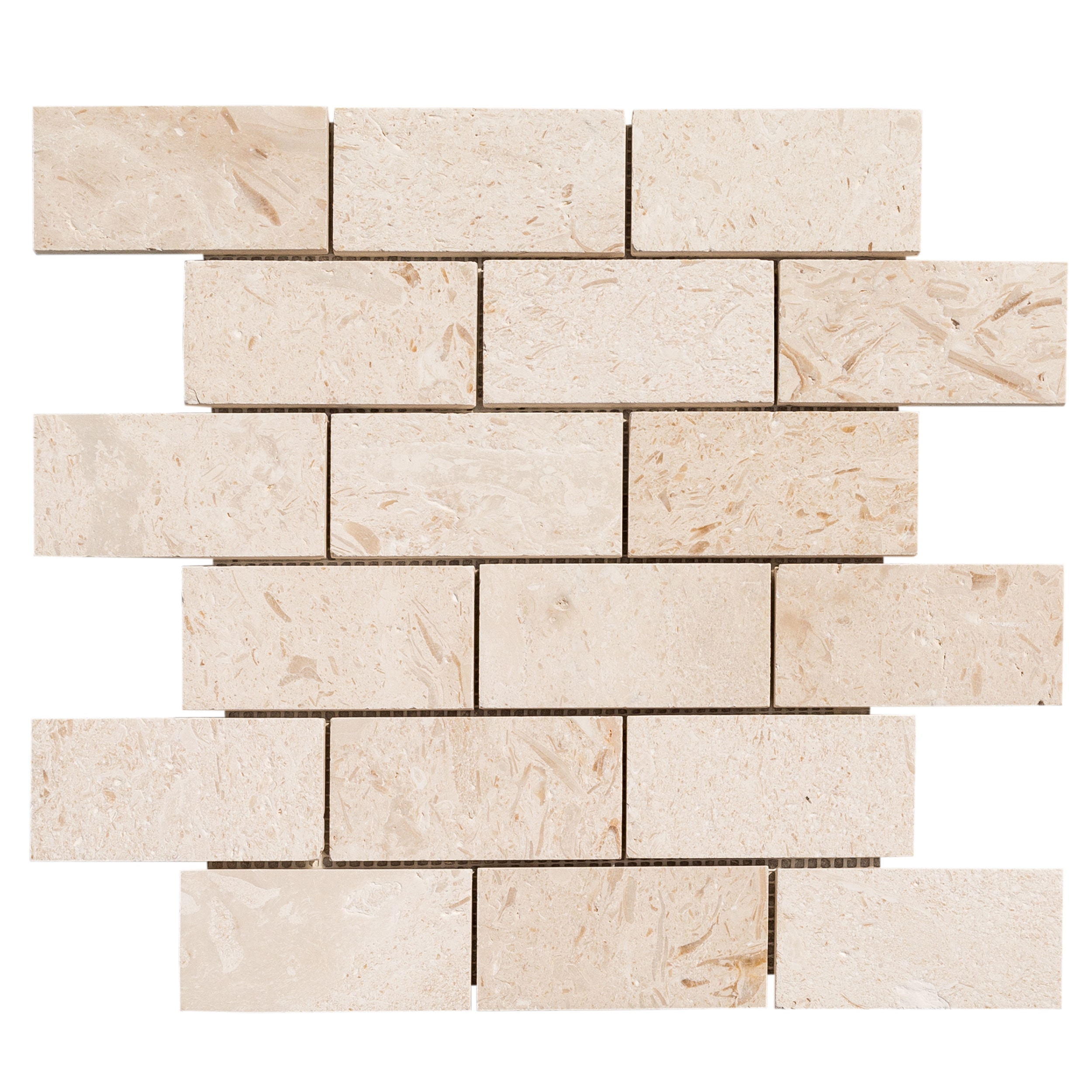 Limestone / 2"x4" / Unfilled / Brushed Izmir Marble Mosaic - Myra Series 0