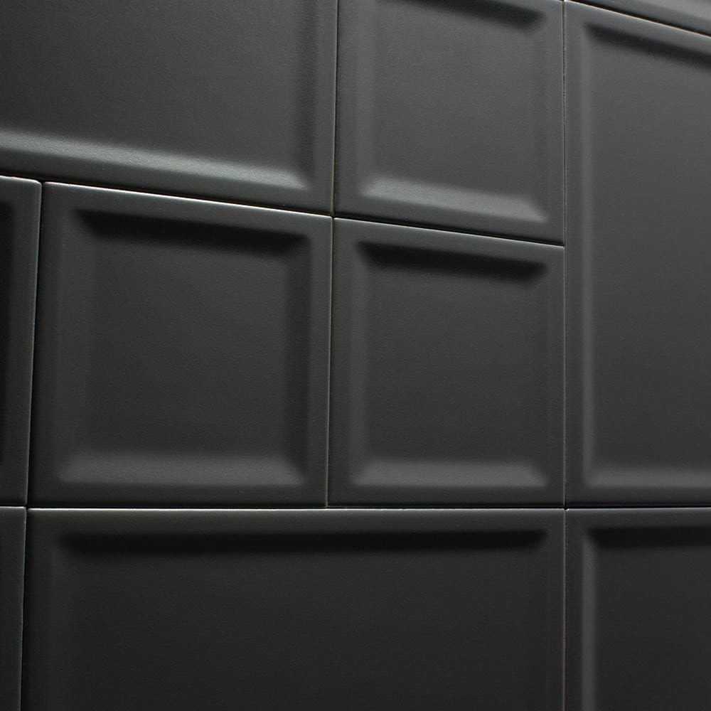 Inset / 10"x10" / Matte - Black Fundamental Series - Ceramic Tile 0