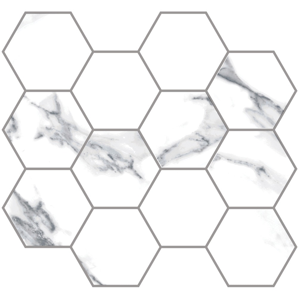 Salerno Porcelain Tile Statuario Marble Statuario Extra 3 25 Hexagon 10 X11 5 Sheet Matte
