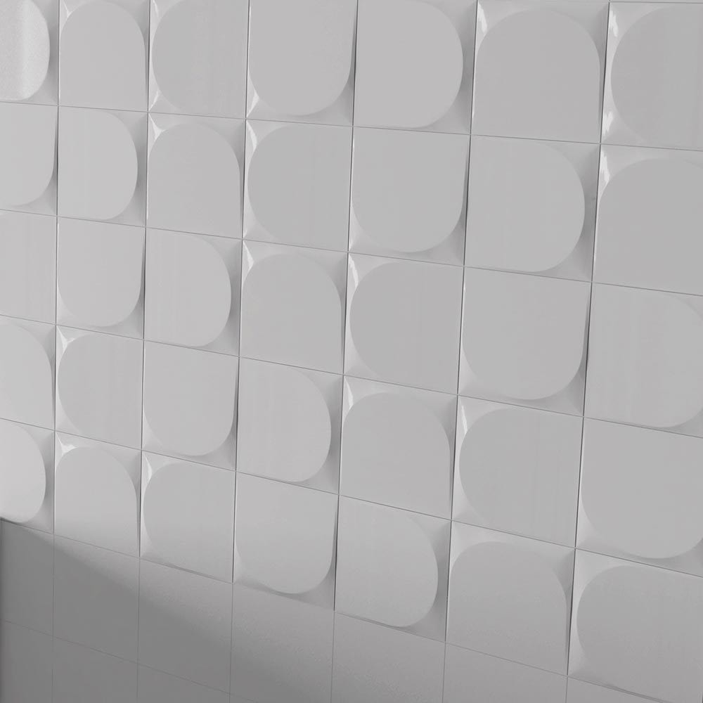 Wedge / 5"x5" / Glossy - White Fundamental Series - Ceramic Tile 0