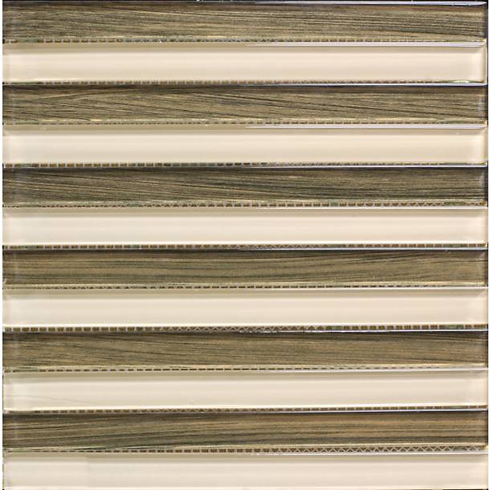 Brown and Light Brown / 1"x12" Linear Glass Mosaics 0