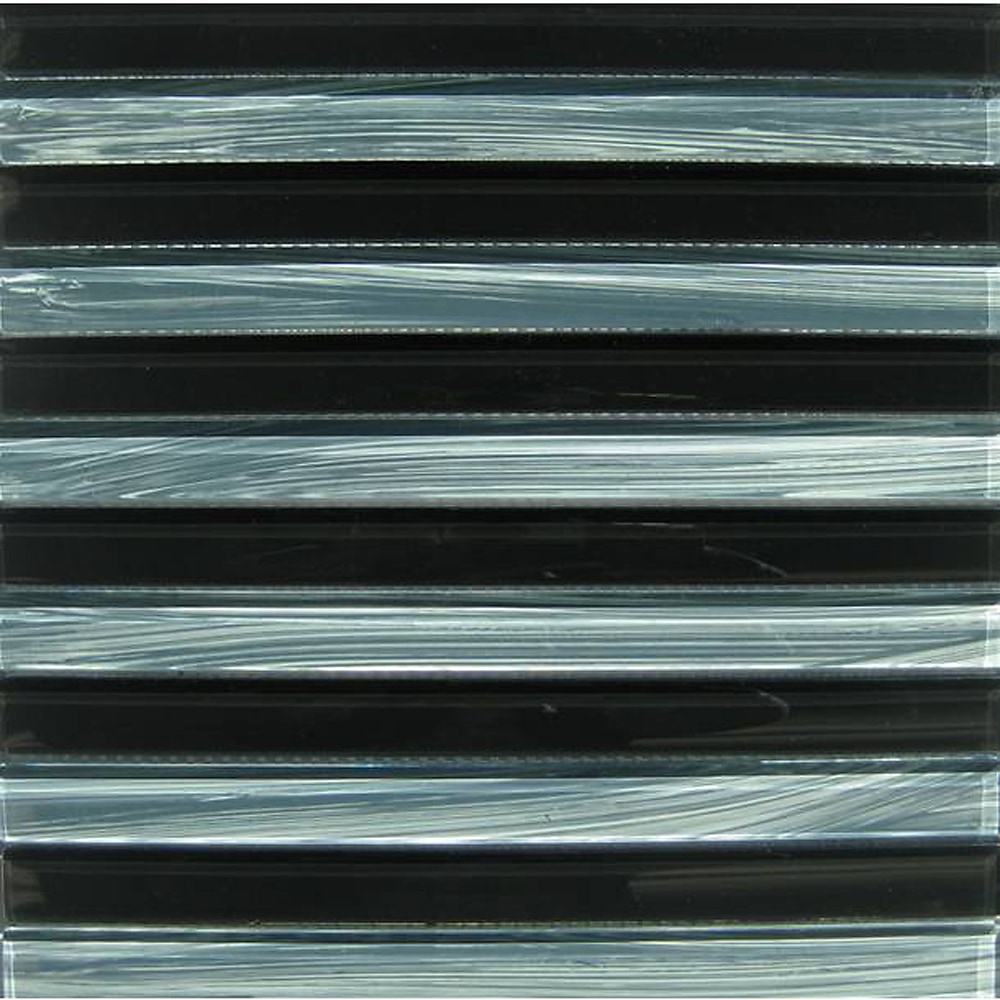 Black and Gray / 1"x12" Linear Glass Mosaics 0