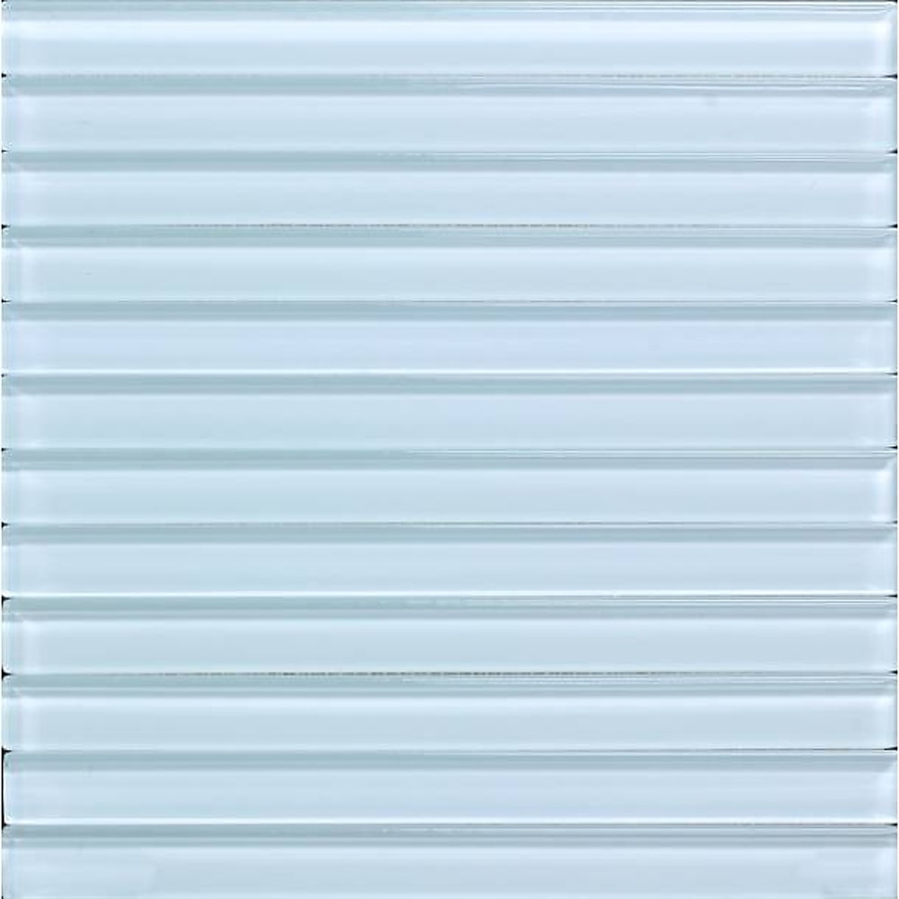 White / 1"x12" Linear Glass Mosaics 0