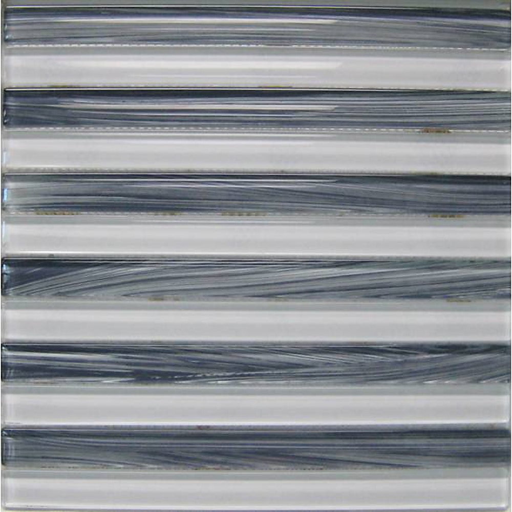White and Gray / 1"x12" Linear Glass Mosaics 0
