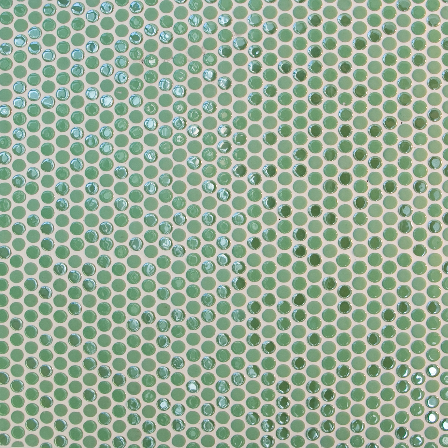 Green, small circles / Glossy and Matte Porcelain Circle Mosaics 0