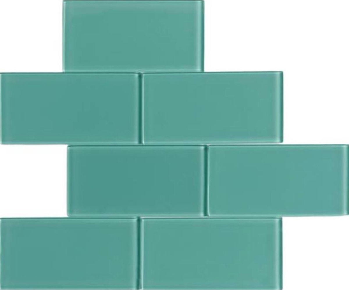 Blue Green / 3"x6" 3 x 6 Glass Subway Tiles 0