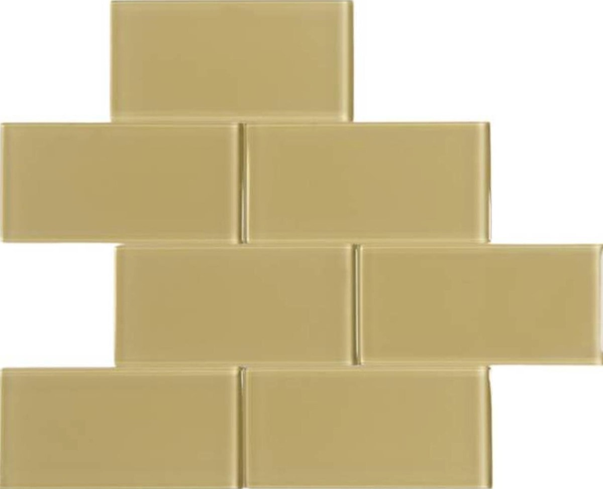 Gold / 3"x6" 3 x 6 Glass Subway Tiles 0