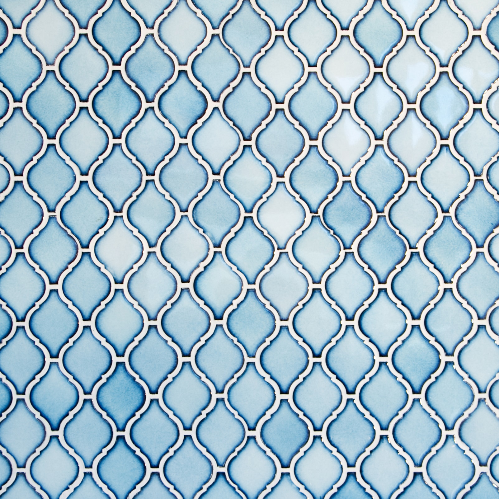 Sky Blue, Narrow Pattern / 2.75"x2" / Glossy Arabesque Lantern Mosaics 0