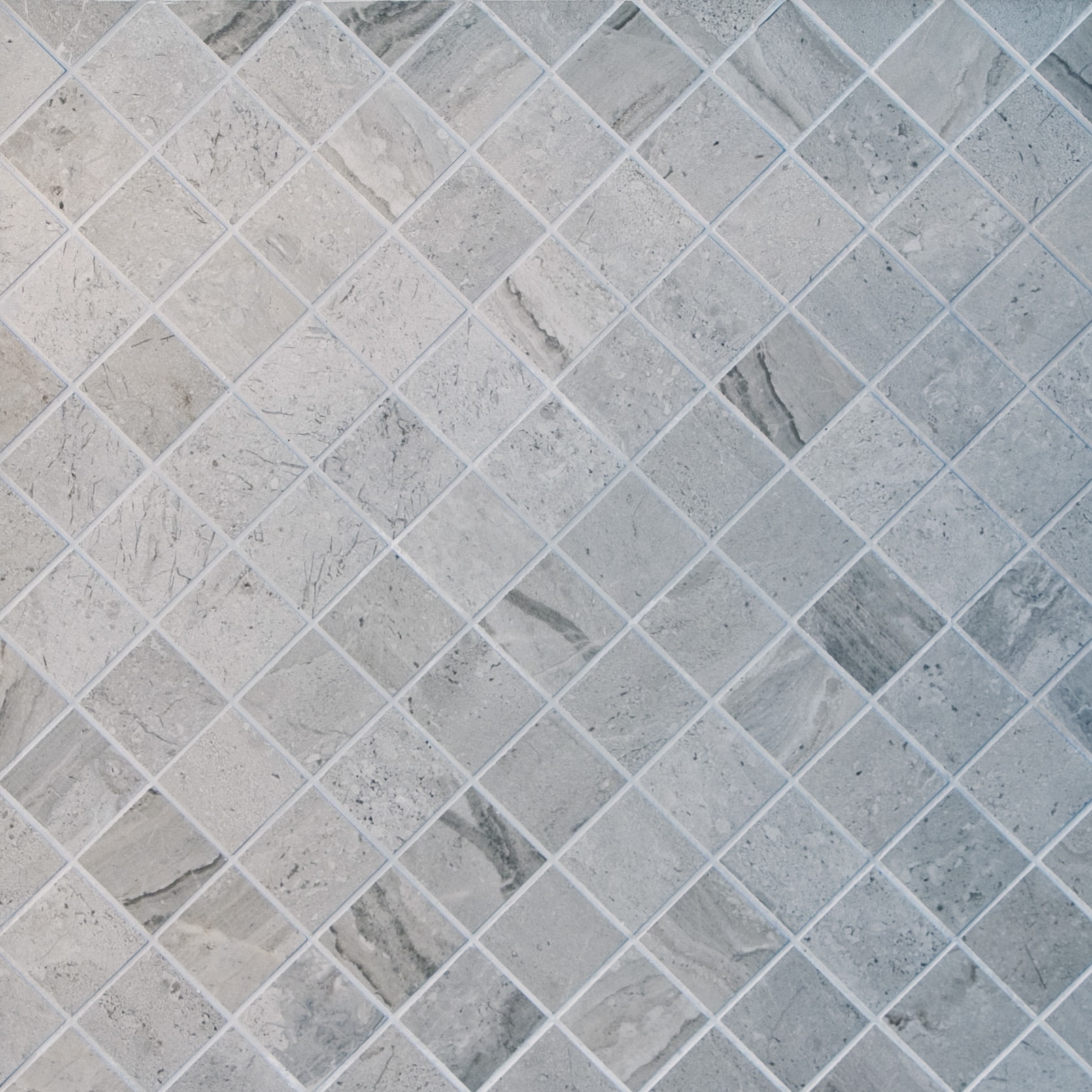 Silver / 2"x2" / Matte Square Pattern Porcelain Mosaics 0