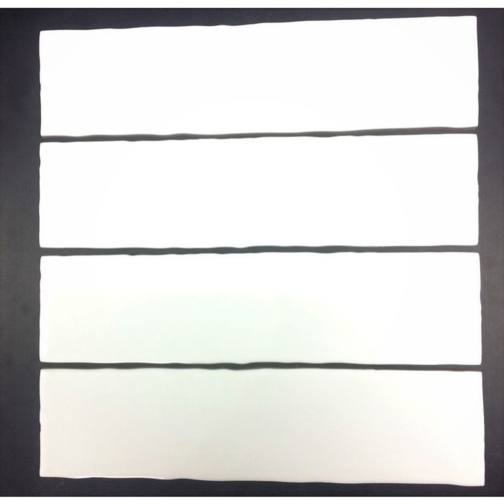 Bright White / 3"x12" / Glossy Rippled Edge Porcelain Subway Tiles 0