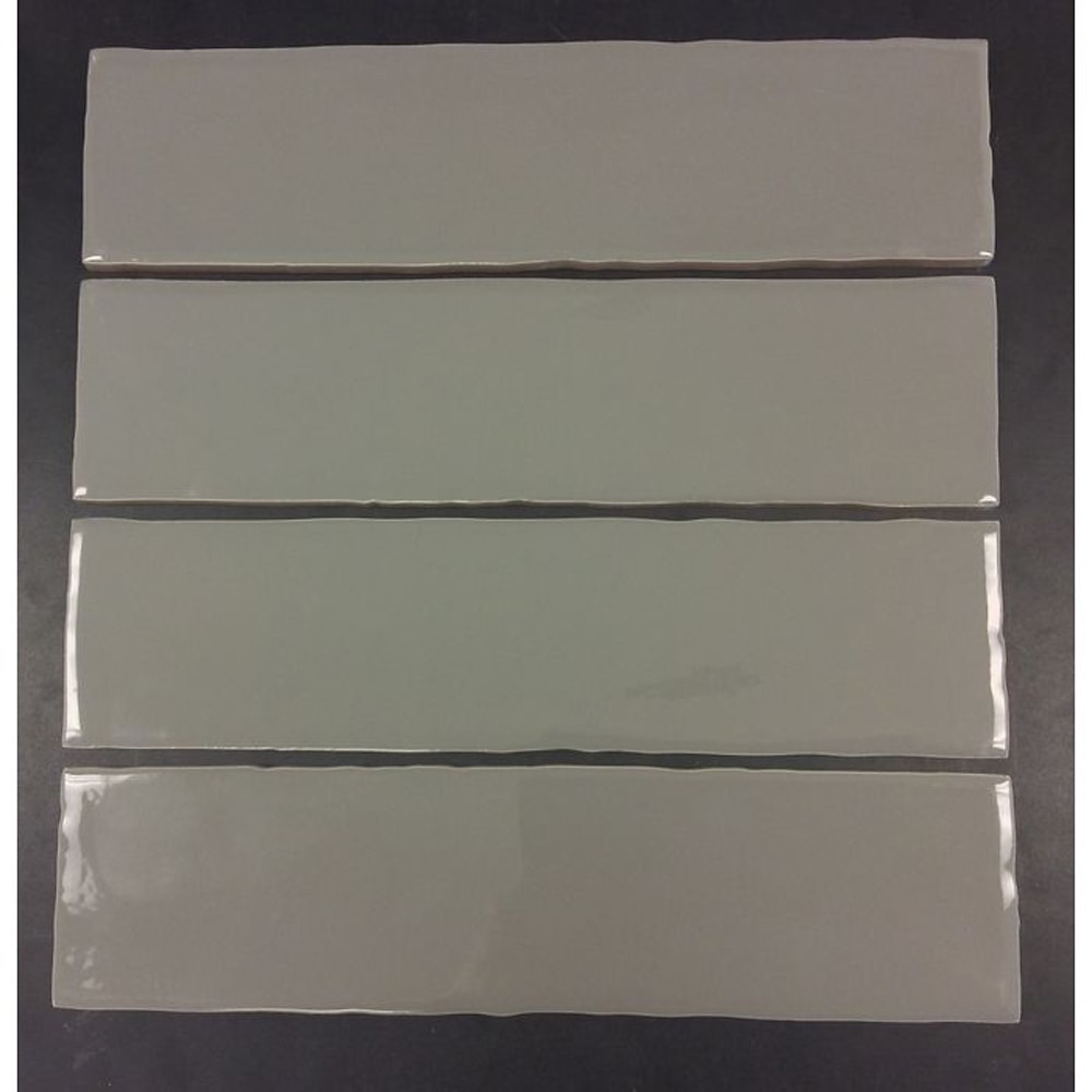 Dark Grey / 3"x12" / Glossy Rippled Edge Porcelain Subway Tiles 0