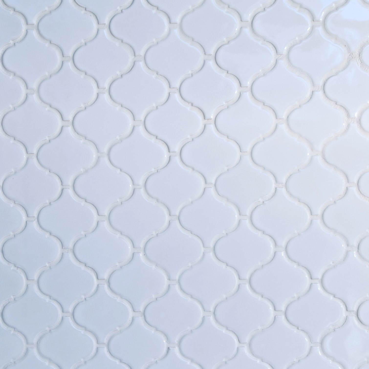 White, Wide Pattern / 3"x3" / Glossy Arabesque Lantern Mosaics 0
