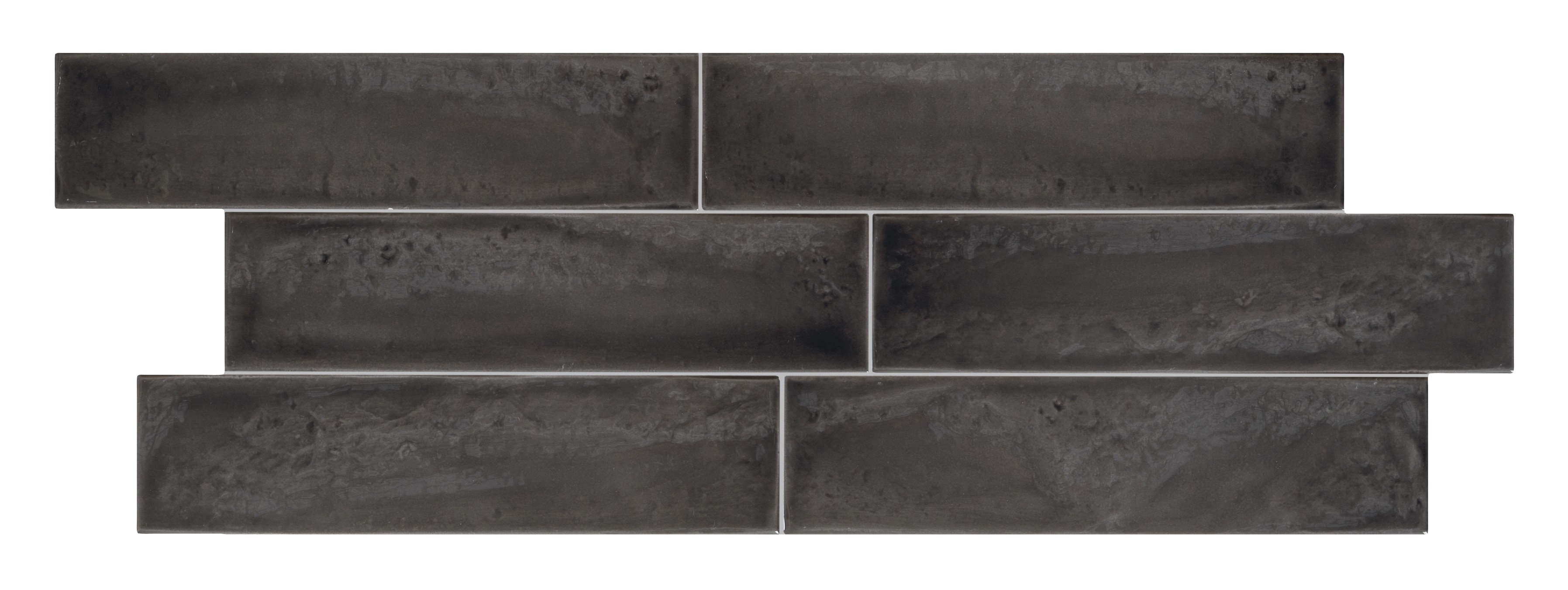 Black / 3"x12" / Glossy Italian Ceramic Tile - Granville Subway Wall 0