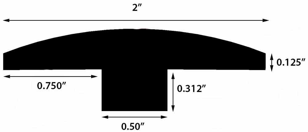 Natural / T-Molding / 78" x 2" x 5/8" Solid Hardwood Moldings - European Industrial Maple - Natural 0