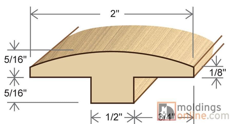 Driftwood / T-Molding / 72" x 2" x 5/8" Bamboo Moldings - Click Lock Sawn Mark Strand Woven - Driftwood 0