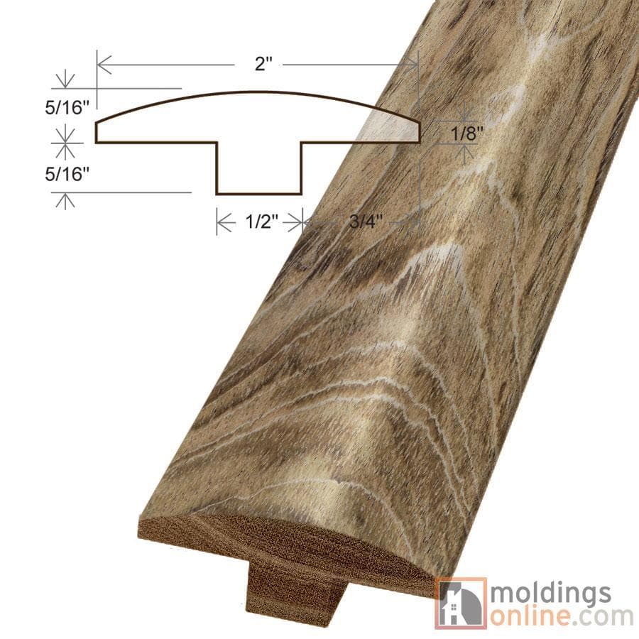 Handscraped Cherry Stone Jatoba / T-Molding / 78" x 2" x 5/8" Hardwood Moldings - Exotic - Handscraped Cherry Stone Jatoba 0