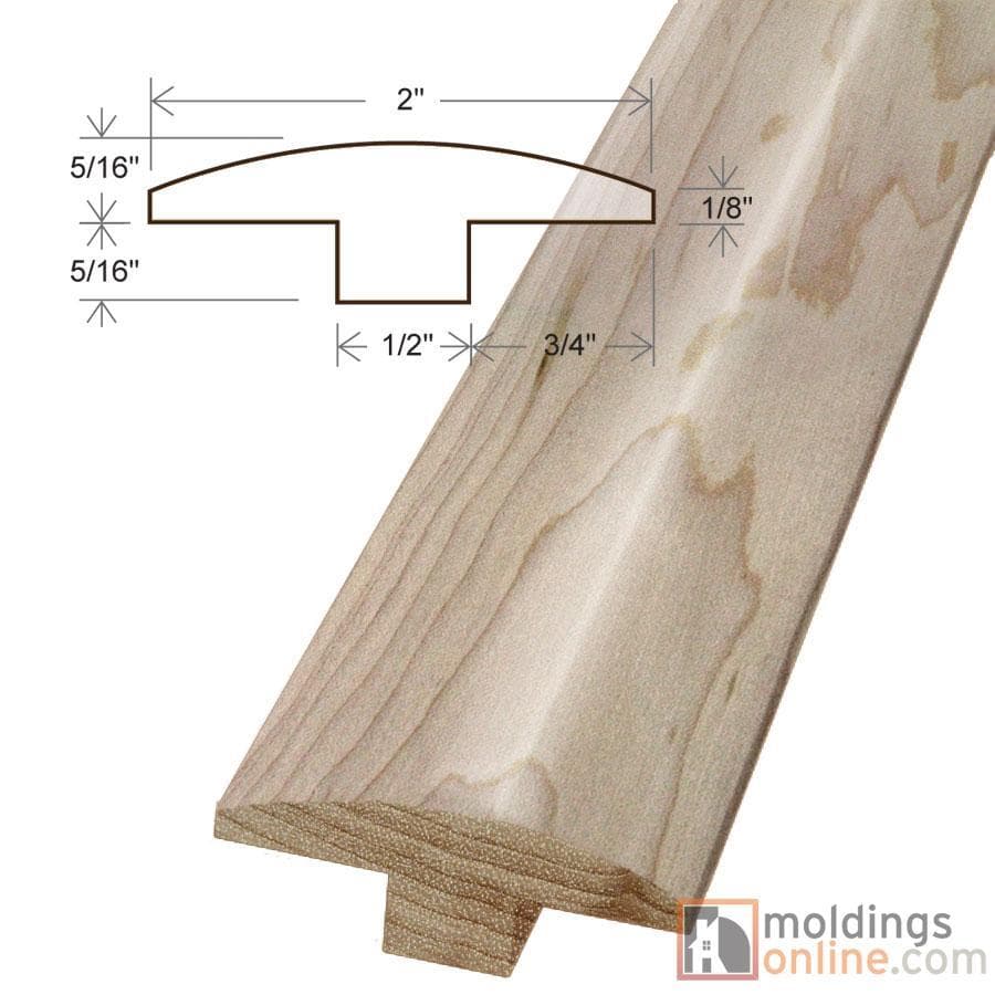 Maple / T-Molding / 78" x 2" x 5/8" / Low-Gloss Maple Moldings - Collection 0