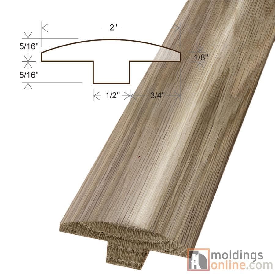 Natural / T-Molding 1 / 78" x 2" x 5/8" Engineered Hardwood Moldings - Unfinished Oak - Natural 0