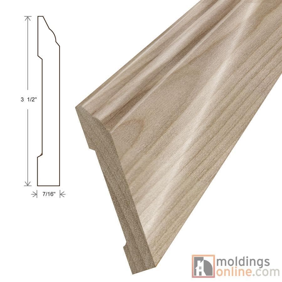 Birch / Wall Base / 94" x 3 1/2" x 7/16" / Semi-Gloss Birch Moldings - Collection 0