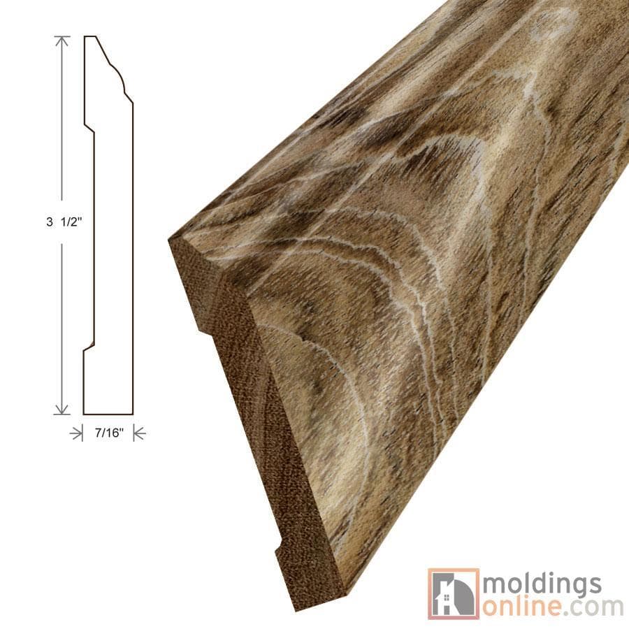 Brazilian Cherry / Wall Base / 94" x 3 1/2" x 7/16" / Matte Brazilian Cherry Moldings - Collection 0