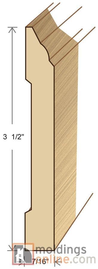 Cokelat / Wall Base / 72" x 7/16" x 3 1/2" Hardwood Moldings - Exotic Kempas - Cokelat 0