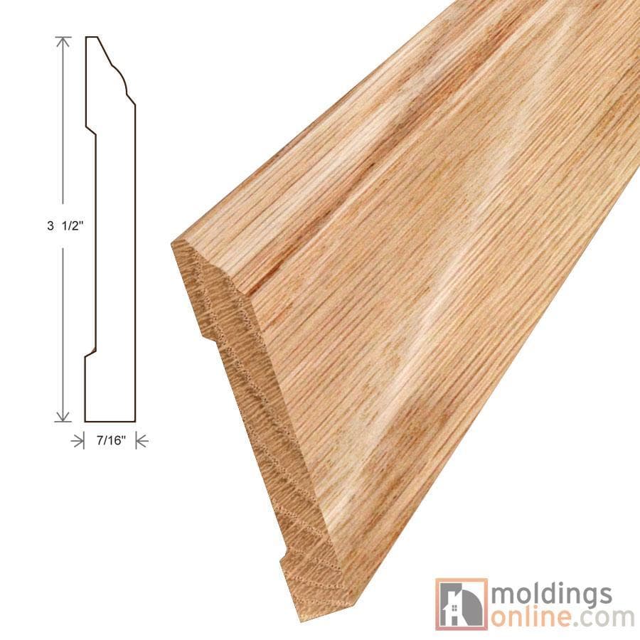 Pecan Character / Wall Base / 94" x 3 1/2" x 7/16" / Low-Gloss Pecan Character Moldings - Collection 0