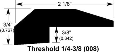 Old Town Oak / Threshold / 78" x 2 1/8" x 1/3" Pecan Character Moldings - WaterGuard - Old Town Oak 0