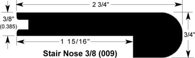 Monroe / Stair Nose / 78" x 2 3/4" x 3/4" Engineered Hardwood Moldings - Myth Birch - Monroe 0