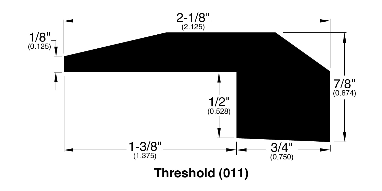 HDF Carbonized Nantucke / Threshold / 72" x 2.125" x 0.53" / Wire Brushed Bamboo Moldings - Wide Strand Woven - HDF Carbonized Nantucke 0