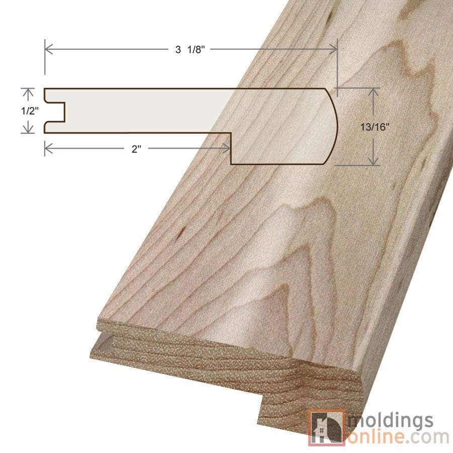 Rockefeller Gray / Stair Nose / 94" x 3 1/8" x 1/2" Engineered Hardwood Moldings - Manhattan Maple - Rockefeller Gray 0