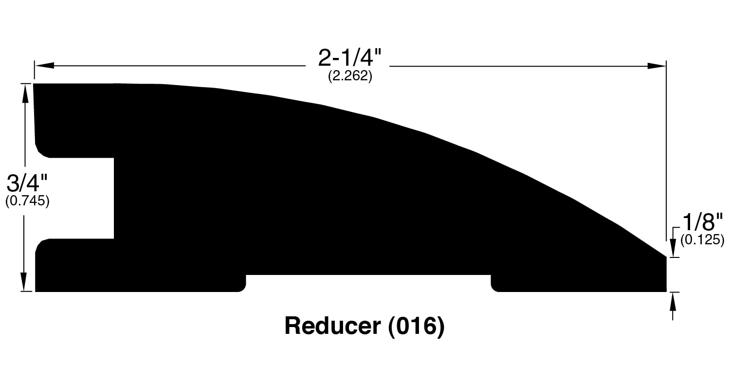 Acacia / Reducer / 78" x 2.262" x 0.745" / Unfinished / 16 Unfinished/Acacia/3/4" reducer 0