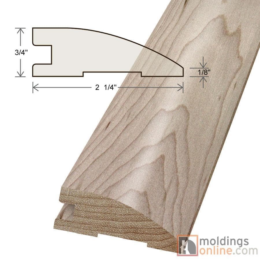 Maple / Reducer / 78" x 2 1/4" x 3/4" / Unfinished Maple Moldings - Collection 0