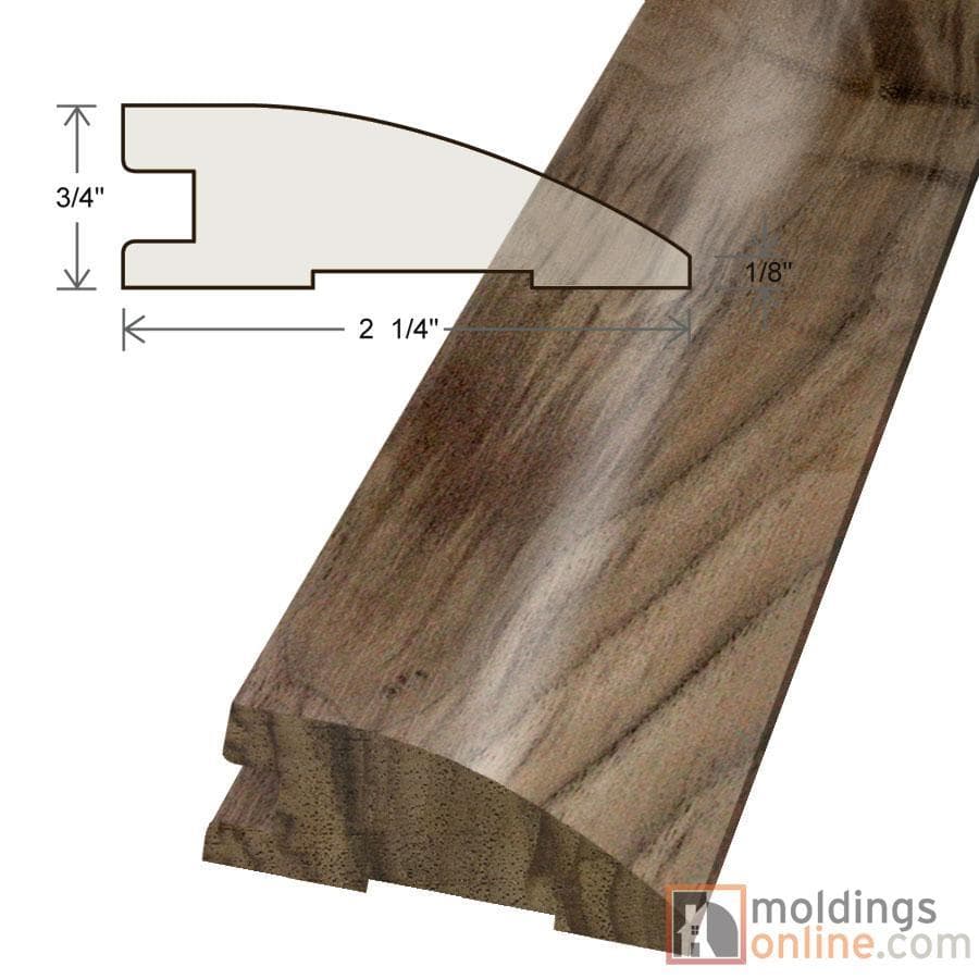 Walnut / Reducer / 78" x 2 1/4" x 3/4" / Low-Gloss Walnut Moldings - Collection 0
