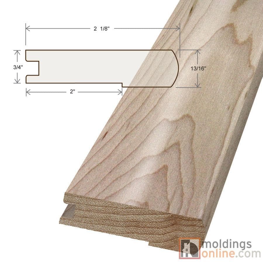 Maple / Stair Nose / 94" x 3 1/8" x 3/4" / Low-Gloss Maple Moldings - Collection 0