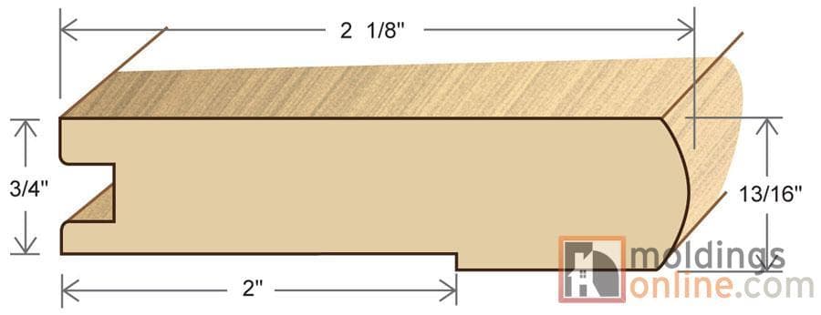 Pine / Stair Nose / 48" x 3 1/8" x 3/4" / Semi-Gloss Pine Moldings - Collection 0