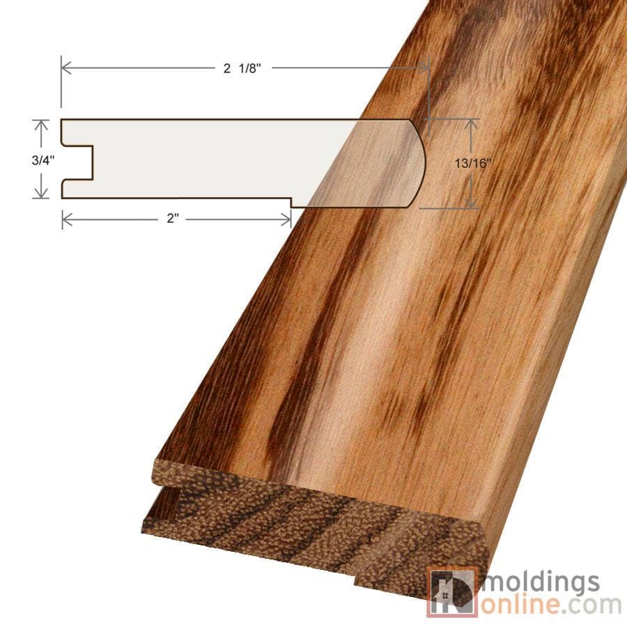 Tigerwood / Stair Nose / 48" x 3 1/8" x 3/4" / Semi-Gloss Tigerwood Moldings - Collection 0